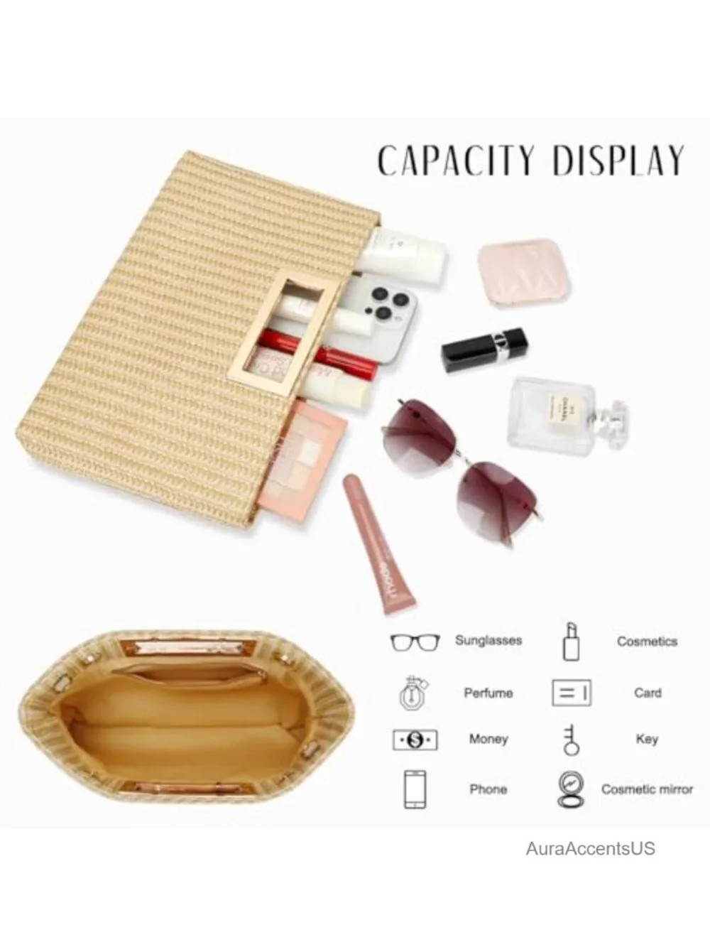 Vegan Leather Clutch Purse Evening Bag Formal Handbag Wedding Party Prom Bridal